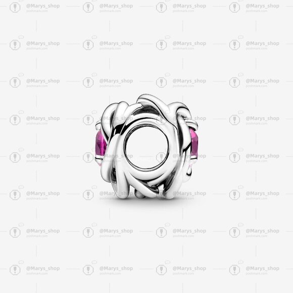 Pandora October Pink Eternity Circle Charm - Picture 3 of 5